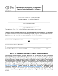 Form LLC1017 Statement of Resignation of Registered Agent of a Limited Liability Company - Virginia, Page 2