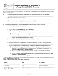 Form LLC1055 &quot;Amended Application for Registration as a Foreign Limited Liability Company&quot; - Virginia, Page 2