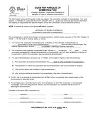 Form SCC898.4 Guide for Articles of Domestication - Virginia, Page 2