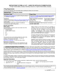 Form LLC1077 Guide for Articles of Domestication (Foreign Limited Liability Company Intending to Become a Virginia Limited Liability Company) - Virginia