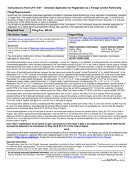 Form LPA-73.57 &quot;Amended Application for Registration as a Foreign Limited Partnership&quot; - Virginia