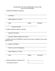 Application for Relief From the Lawyers&#039; Fund for Client Protection - West Virginia, Page 2
