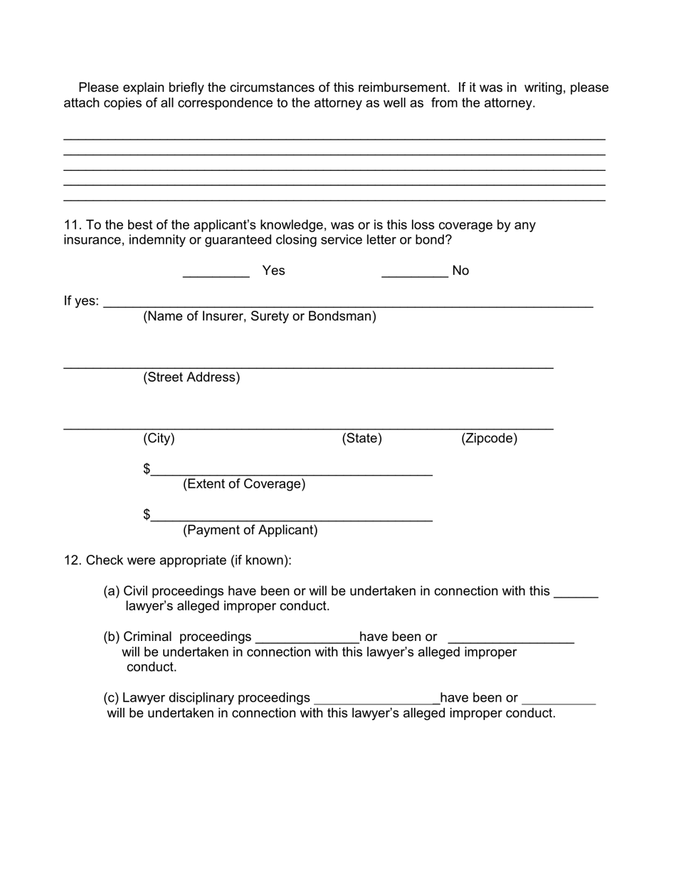 Application for Relief From the Lawyers Fund for Client Protection - West Virginia, Page 5