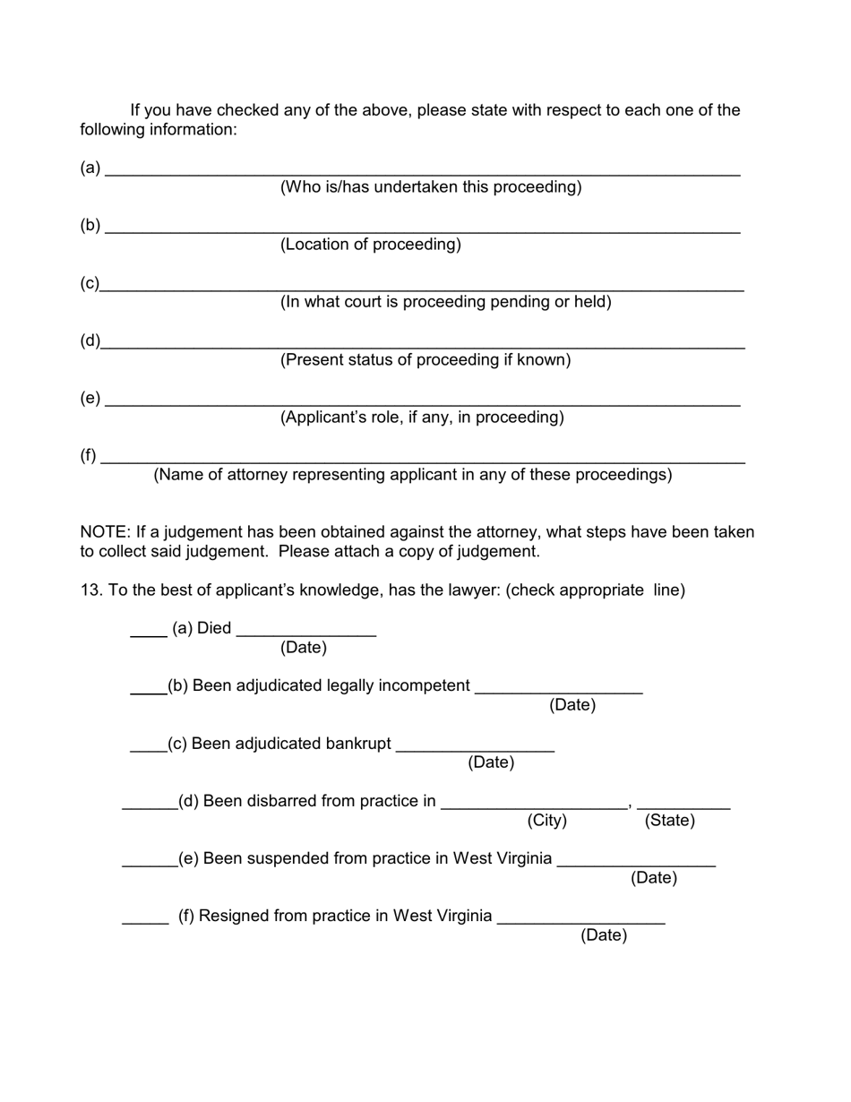 Application for Relief From the Lawyers Fund for Client Protection - West Virginia, Page 6