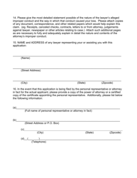 Application for Relief From the Lawyers&#039; Fund for Client Protection - West Virginia, Page 7