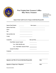 Imprest Fund Audit Form for Change in Individual Responsible - West Virginia, Page 2