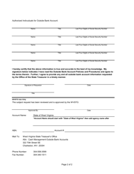 Request to Open an Outside Bank Account - West Virginia, Page 2