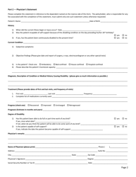 Disabled Dependent Eligibility Application - West Virginia, Page 2