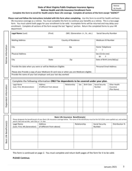 Retirement Health Benefits and Basic Life Insurance Enrollment Form - West Virginia, Page 3