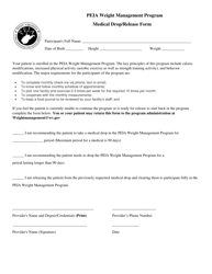 Document preview: Medical Drop/Release Form - Peia Weight Management Program - West Virginia