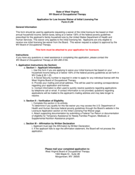 Form LIW Application for Low Income Waiver of Initial Licensing Fee - West Virginia