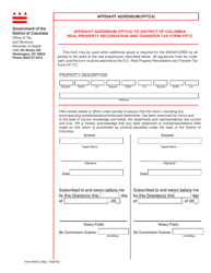 Form ROD2 Affidavit Addendum (Fp7ca) - Washington, D.C.