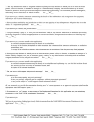 Renewal Insurance Application for Residents or Non-residents (Business Entity) - Virgin Islands, Page 5