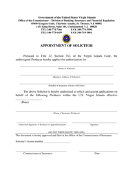 &quot;Appointment of Solicitor&quot; - Virgin Islands