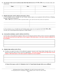 Original Insurance Application for Residents or Non-residents (Individual) - Virgin Islands, Page 2