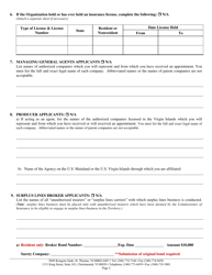 Original Insurance Application for Residents or Non-residents (Business Entity) - Virgin Islands, Page 2