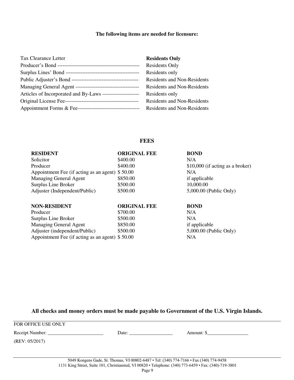 Original Insurance Application for Residents or Non-residents (Business Entity) - Virgin Islands, Page 9