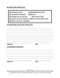 Banking Complaint Form - Virgin Islands, Page 2
