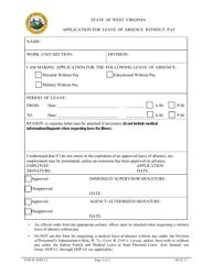 Document preview: Form DOP-L2 Application for Leave of Absence Without Pay - West Virginia