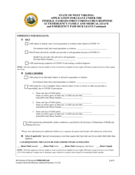 Form DOP-L4A Application for Leave Under the Federal Families First Coronavirus Response Act/Emergency Family and Medical Leave and Emergency Paid Sick Leave - West Virginia, Page 2