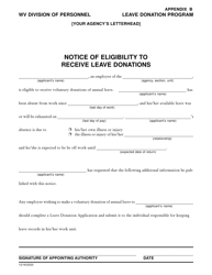 Appendix B Notice of Eligibility to Receive Leave Donations - West Virginia