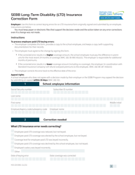 Document preview: Form HCA20-0301 Sebb Long-Term Disability (Ltd) Insurance Correction Form - Washington