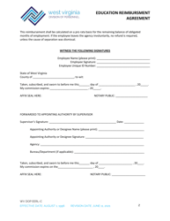 Form DOP EERL-C Education Reimbursment Agreement - West Virginia, Page 2