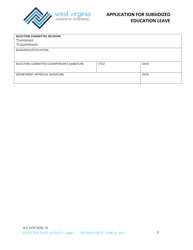 Form DOP EERL-B Application for Subsidized Education Leave - West Virginia, Page 2