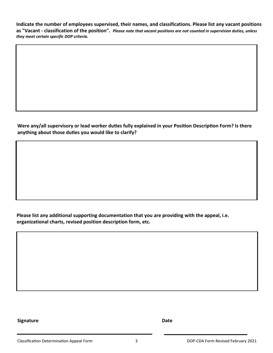 Classification Determination Appeal Form - West Virginia, Page 3
