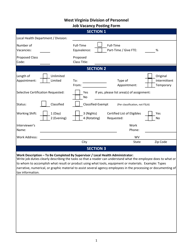 Document preview: Job Vacancy Posting Form - West Virginia
