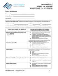 Form DOP-PPP Appendix B Pay Plan Policy Request for Approval Discretionary Pay Differential - West Virginia