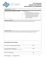 Form DOP-PPP Appendix B Pay Plan Policy Request for Approval Discretionary Pay Differential - West Virginia, Page 2