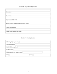 Petition to Modify Warning Devices at a Highway - Railroad Grade Crossing and Requesting Disbursement of Funds From the Grade Crossing Protective Fund - Washington, Page 2