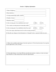 Petition to Modify Warning Devices at a Highway - Railroad Grade Crossing and Requesting Disbursement of Funds From the Grade Crossing Protective Fund - Washington, Page 3