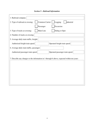 Petition to Modify Warning Devices at a Highway - Railroad Grade Crossing and Requesting Disbursement of Funds From the Grade Crossing Protective Fund - Washington, Page 4