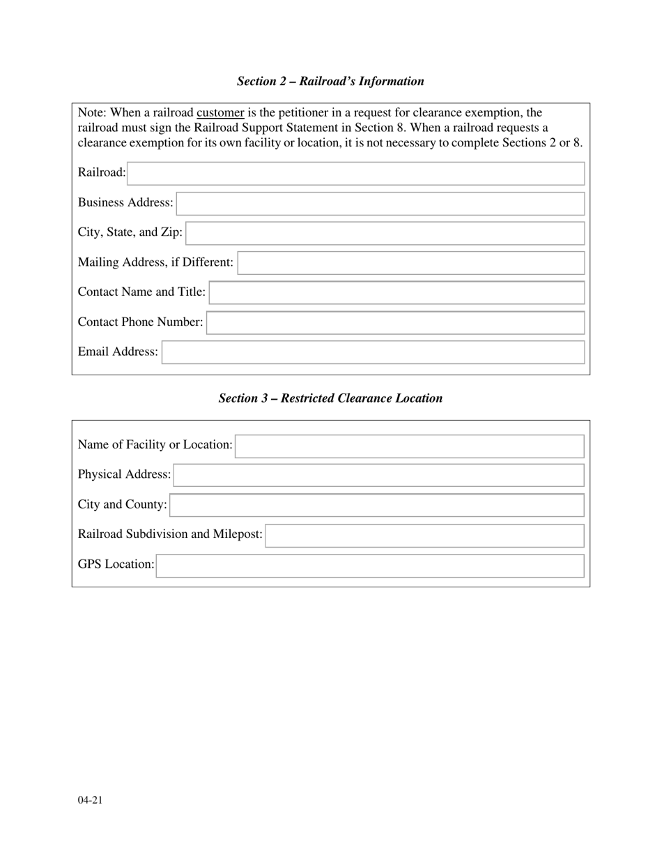 Petition for Exemption From Commission Rules Related to Railroad Companies - Clearances - Washington, Page 2
