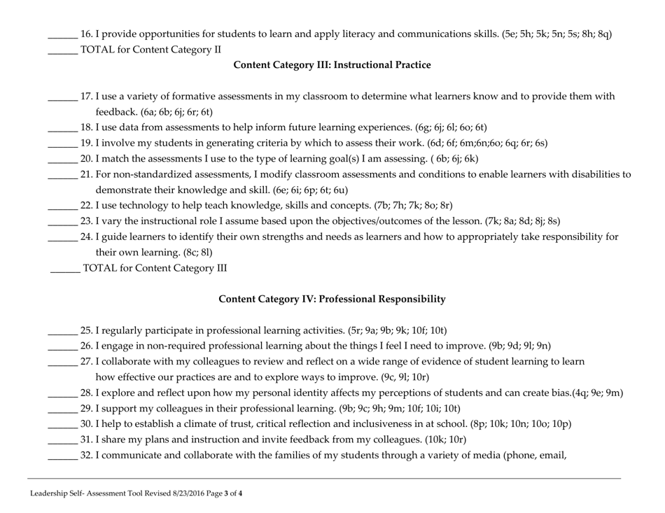 Self-assessment on Teaching Practice - Vermont, Page 3