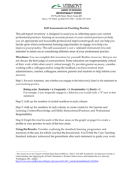 Document preview: Self-assessment on Teaching Practice - Vermont