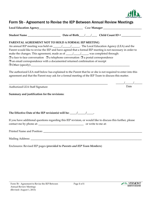 Form 5B  Printable Pdf