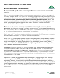 Instructions for Form 2 Special Education Evaluation Plan and Report - Vermont, Page 2