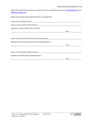 Form 10 Written Affirmation Statement - Vermont, Page 2