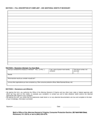 Price Gouging Complaint Form - Virginia, Page 3