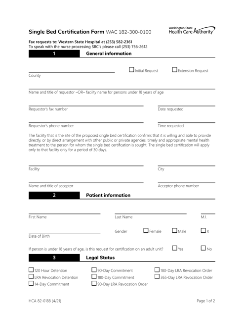 Form HCA82-0188  Printable Pdf