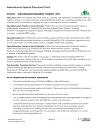 Instructions for Form 5 Individualized Education Program (Iep) - Vermont, Page 5