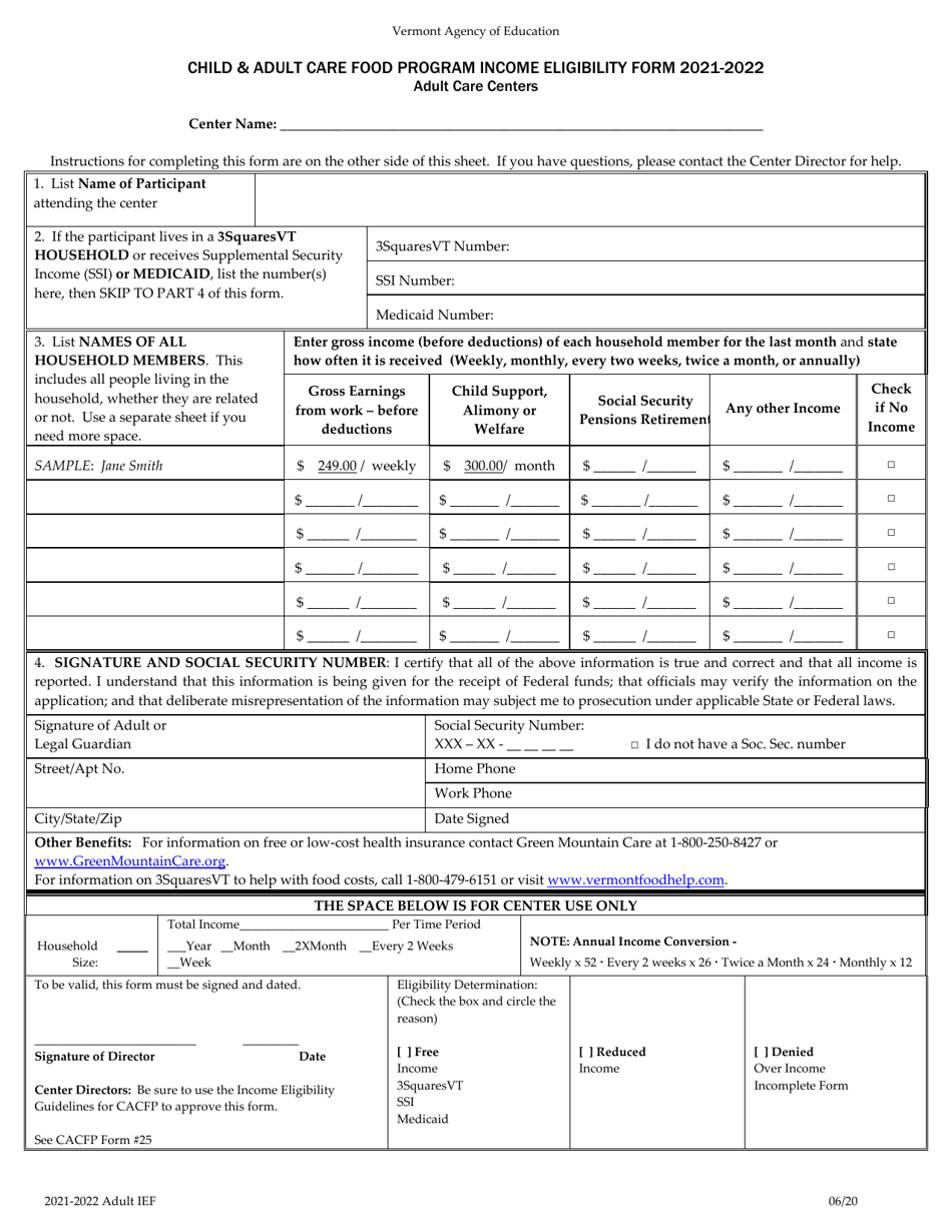 2022-vermont-child-adult-care-food-program-income-eligibility-form