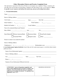 Form 01 Police Misconduct Pattern and Practice Complaint Form - Virginia, Page 2