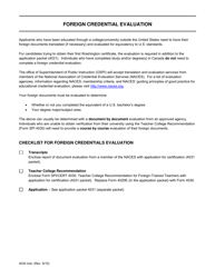 Form SPI/CERT4030 Teacher-College Recommendation for Foreign-Trained Teachers - Washington