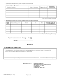 Form SPI4046 Application for Washington State Nonimmigrant Exchange Teacher Certificate - Washington, Page 2