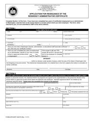 Form SPI/CERT4001R Application for Reissuance of the Residency Administrator Certificate - Washington, Page 2