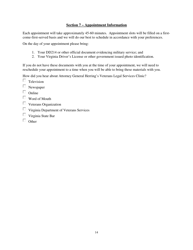 Veterans Legal Services Clinic Intake Form - Virginia, Page 14